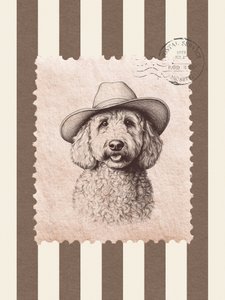 Timbre « Cowboy Poodle » - Jolly and Dash