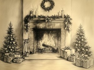 Une cheminée chaleureuse pour Noël