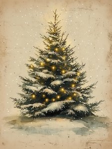 Sapin de Noël enneigé