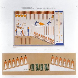 Illustrations de fresques de Byban el Molouk, Thèbes, Égypte, 1822 - Jomard