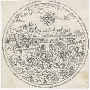 Diane et Endymion (Fonds de plats : paysages avec représentations bibliques et mythologiques)