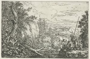 Trois pêcheurs au bord d