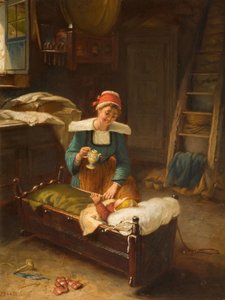 Intérieur avec mère et enfant, 1911