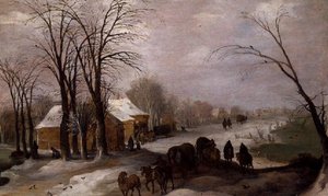 Voyageurs dans la neige - Joos or Josse de The Younger Momper