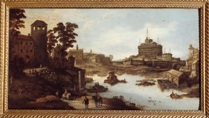 Vue du Tibre et du Château Saint-Ange à Rome
