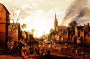 Soldats pillant un village - Joost Cornelisz. Droochsloot