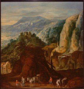 Paysage rocheux avec staffage