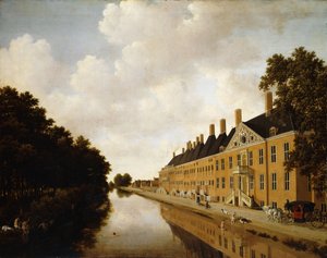 Vue de la Princessgracht, La Haye, vers le Bezuidenhoutsebrug et l