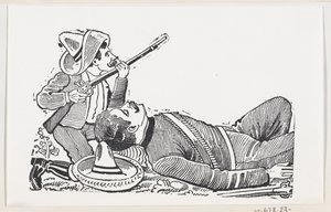 Un révolutionnaire tenant un fusil et s