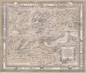 1566 carte de Zurich et de ses environs par Jodocus Murer - Jos Murer