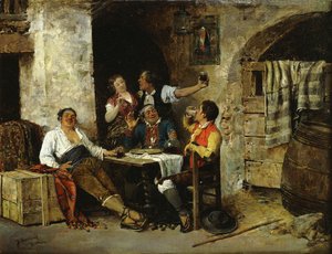 Dans la taverne - Jose Benlliure y Gil