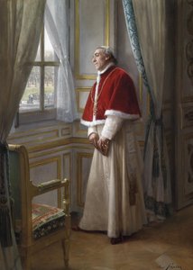 Un cardinal attendant à une fenêtre