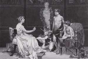 Cornélie, mère des Gracques (lithographie) - Jose Garnelo y Alda