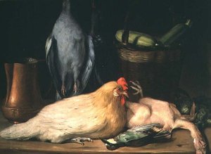Nature morte avec poule - Jose Lopez Enguidanos