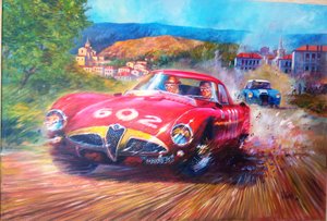 Juan Manuel Fangio Mille Miglia 1953 - Jose Maria Villafuerte