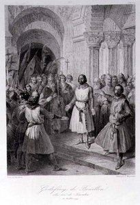 Godefroy de Bouillon (vers 1060-1100) Élu Roi de Jérusalem, gravé par Léopold Massard (1812-89) - Jose de (after) Madrazo y Garreta