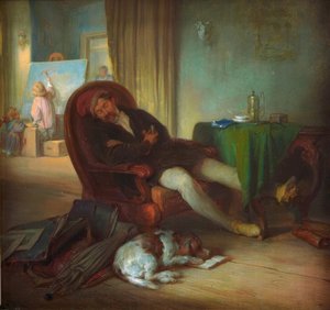 Le peintre endormi - Josef Danhauser
