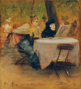 Au restaurant de jardin - Josef Engelhart