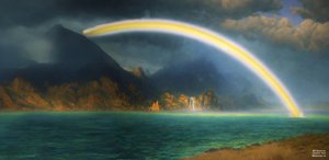 JJM recrée Bierstadt-A: Arc-en-ciel sur le lac Jenny
