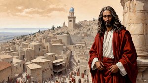 Jésus placé par le diable sur le pinacle du temple - Jette-toi en bas - Josef Johann Michel