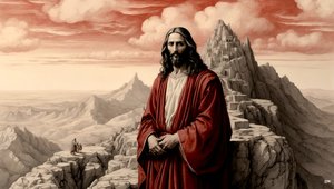 Jésus montré par le diable sur une montagne tous les royaumes du monde - adore-moi_03 - Josef Johann Michel