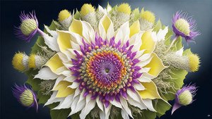 mandala: éléments de chardon avec fleur_02