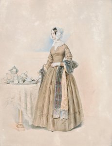 Portrait de la princesse Léopoldine Caroline Palffy, née comtesse Kaunitz-Rietberg (épouse du troisième prince Anton Karl Palffy), debout à une table à thé dressée