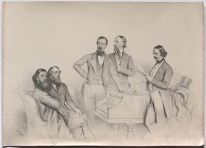 Compositeurs autrichiens : Heinrich Proch, Franz von Suppé, Karl Binder, Anton Emil Titl, Anton Maria Storch - Josef Kriehuber