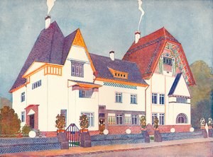 Maison à Darmstadt, conçue par le professeur Joseph Olbrich, vers 1900 1901-1902 - Josef Maria Olbrich
