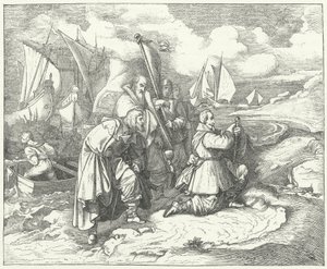 Gustave-Adolphe de Suède débarque en Allemagne pour entrer dans la guerre de Trente Ans - Josef Mathias (after) Trenkwald