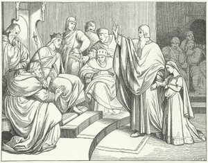 Béatrice de Hohenstaufen demandant au roi Otto IV d