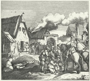 Les troupes impériales pillant après la bataille de Nordlingen, 1634