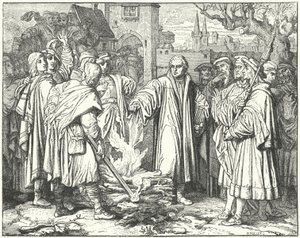 Martin Luther brûlant la bulle papale à Wittenberg, 1520