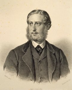 Portrait de Ferdinand Bonaventura, Prince Kinsky (1834-1904). Gravure de Josef Kriehuber