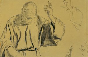 Étude de draperie pour le tableau "Ascension du Christ" - Josef Wawra