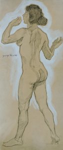 Nu de dos, tête vers la gauche