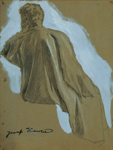 Homme assis (étude de draperie) - Josef Wawra