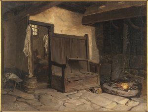 Un intérieur de cottage - Josef Wilhelm Wallander