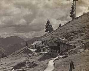 Album "Meine weltkriegs - Erinnerungen Front Sud-Ouest (Carinthie, Italie, Tyrol du Sud) 31/03/1915-12/11/1918 - Josef Zohles Wien": casernes militaires dans les Alpes - Josef Zohles