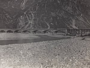 Album "Meine weltkriegs - Erinnerungen Front Sud-Ouest (Carinthie, Italie, Tyrol du Sud) 31/03/1915-12/11/1918 - Josef Zohles Wien": pont militaire sur le Ta - Josef Zohles