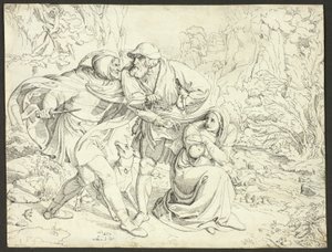 Les meurtriers de Geneviève prennent pitié - Josef von Führich