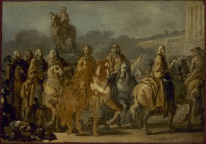 Inauguration de la statue de Louis XV, sur la place du même nom, par le corps de la Ville de Paris, 20 juin - Joseph Marie the Elder Vien