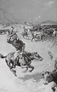 Rassemblement de bétail dans le Queensland - Joseph (after) Finnemore