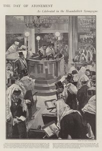 Célébration du jour du Grand Pardon juif à la synagogue de Houndsditch, Londres