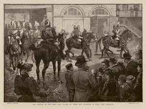 Les Gardes de la Vie arrivant à leurs nouvelles casernes à Hyde Park, Londres - Joseph (after) Finnemore