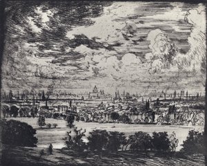 Londres, au-dessus de Hampstead - Joseph (after) Pennell