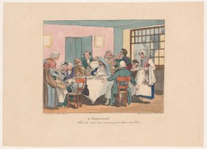 Compagnie à table en jeûne - Joseph Ambroise Jobard