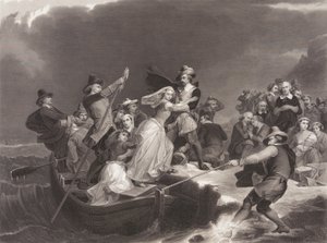 Les pèlerins débarquant à Plymouth Rock en 1620 - Joseph Andrews