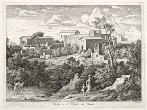 Vue de San Vitale, Rome, vers 1810