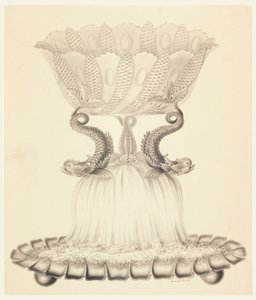 Conception pour une compote en argent et cristal
